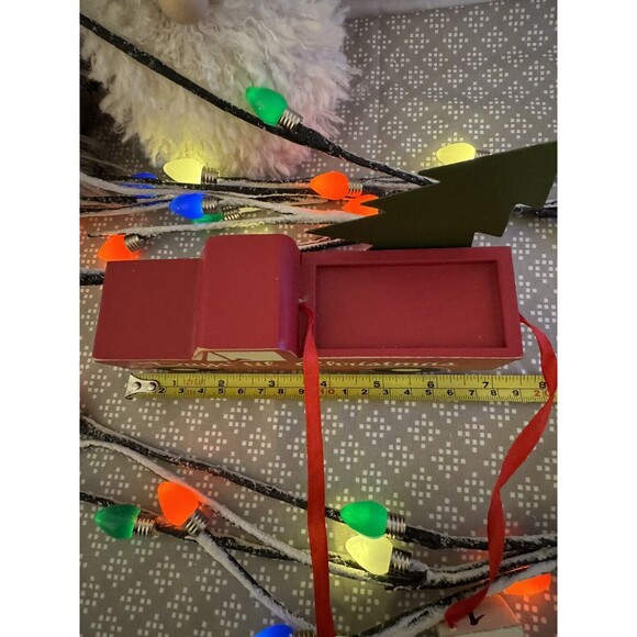 Wooden Days till Christmas Red Truck Advent Calendar Number Cubes Metal Tree - Picture 5 of 6